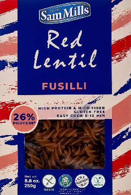 Sam Mills Fusilli testenine iz rdeče leče 250 g