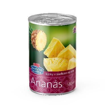 COOP Koščki ananasa v sladki vloženi kumari 565g TK