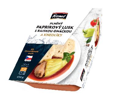 Strok paprike s paradižnikovo omako, cmok 450 g