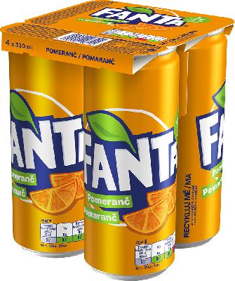 Fanta pomaranča (4 pakiranja) 4 pločevinke x 0,33 l